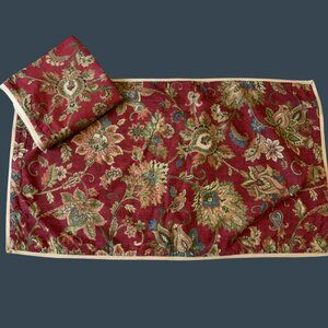 Chaps Home King Size Red Floral Paisley Cotton Pillow Shams Set Of 2